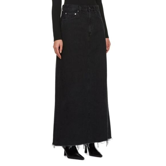Agolde Hilla Black Denim Maxi 25 NWT - Picture 1 of 7